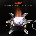 Туристическая горелка BULIN B18 18000 Вт, высокомощная с пьезоподжигом, ветрозащитная семь ядер, складная, для пешего туризма