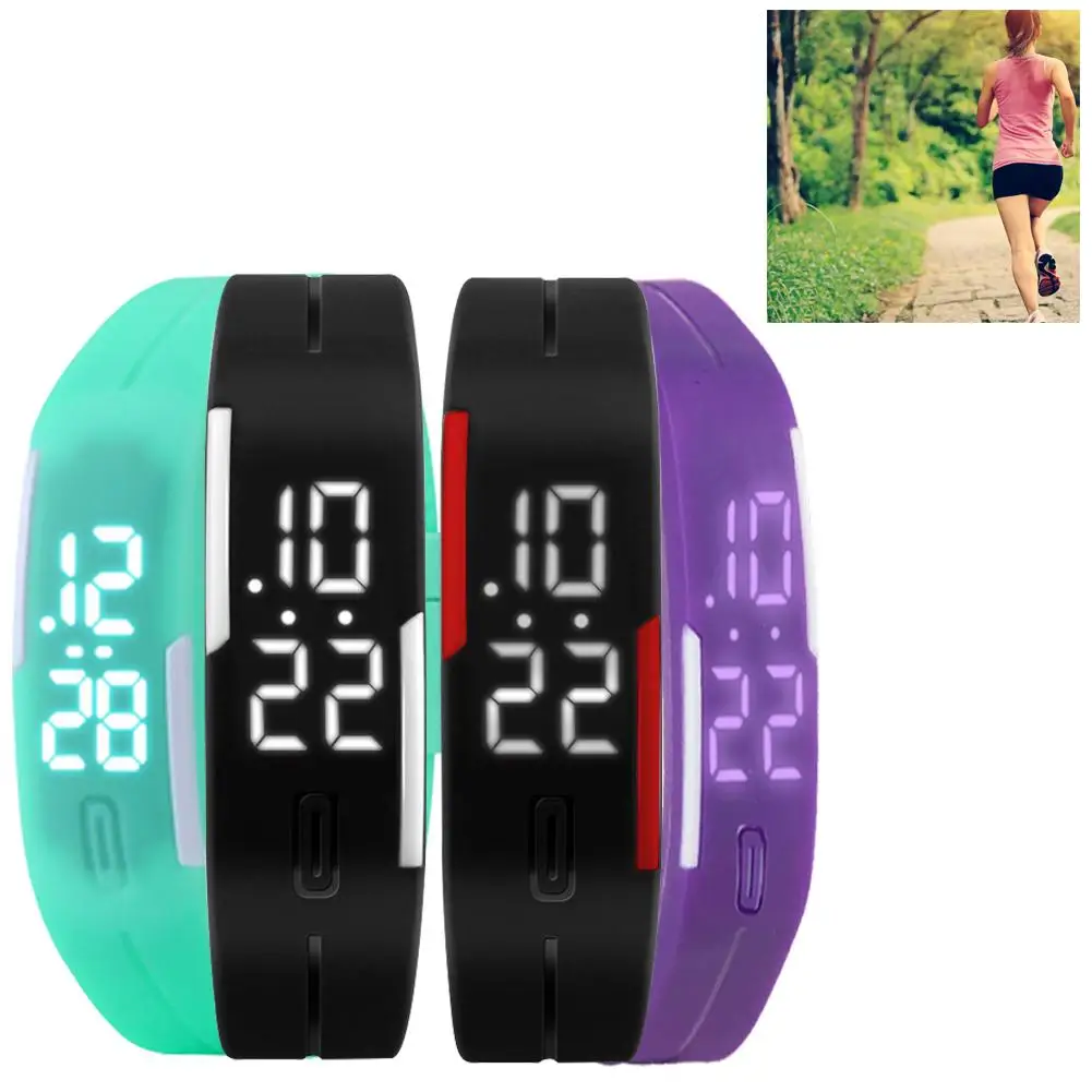 Водонепроницаемый светодиодный резиновый браслет для мужчин и женщин цифровые