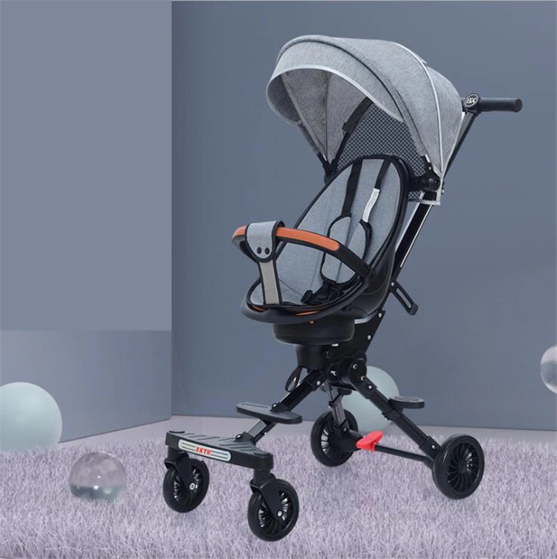 

Портативная складная детская коляска-коляска Eggshell светильник легкий вес, двухсторонняя, 4 колеса, амортизирующая тележка