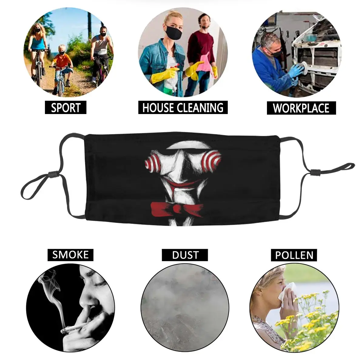 

Jigsaw Lets Play A Game Graphic Print Mouth Face Mask