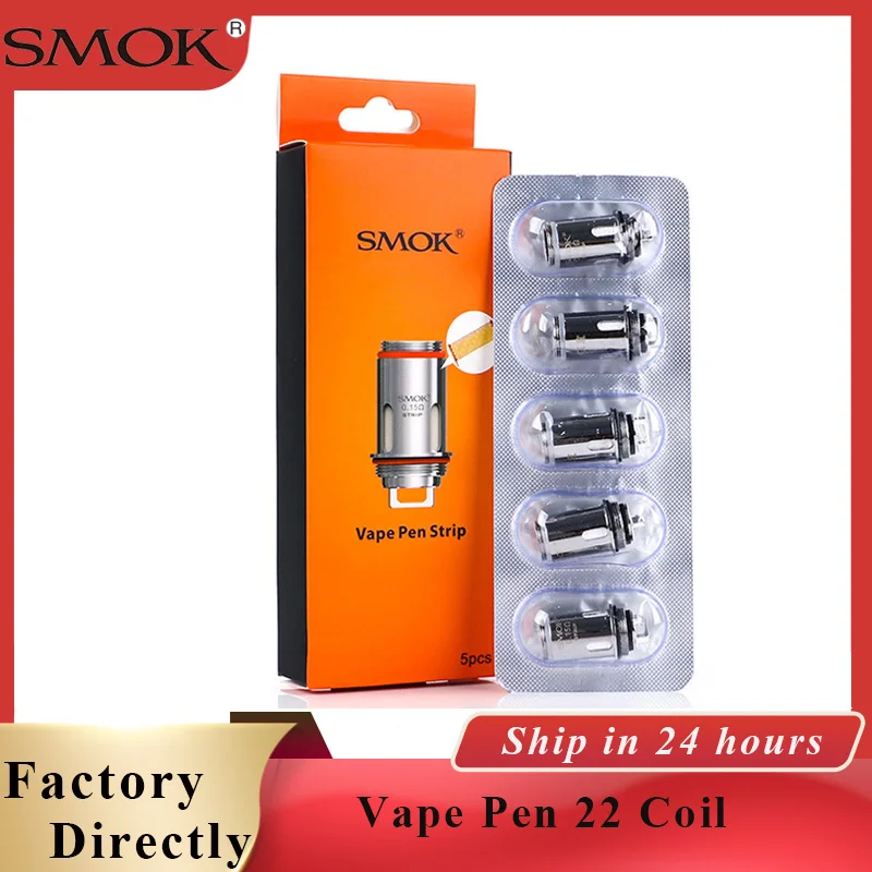5 шт., оригинальная ручка SMOK Vape, 22 катушки, Vape, сетчатая лента, катушка, 0,15 Ом, подходит для SMOK Vape, ручка 22, Vape ручка, плюс комплект, электронные сигаретные катушки
