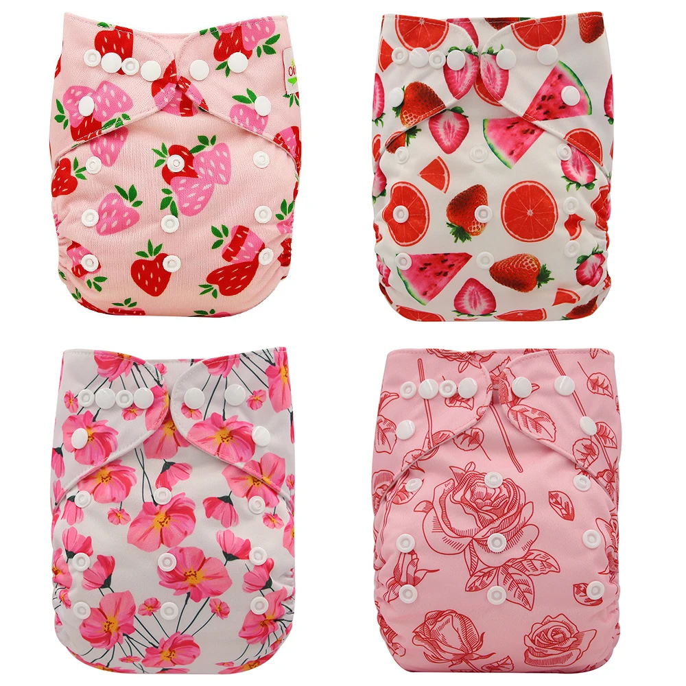 4 шт./упак. детские подгузники все в 2 AI2 двойные комплекты тканевые многоразовые