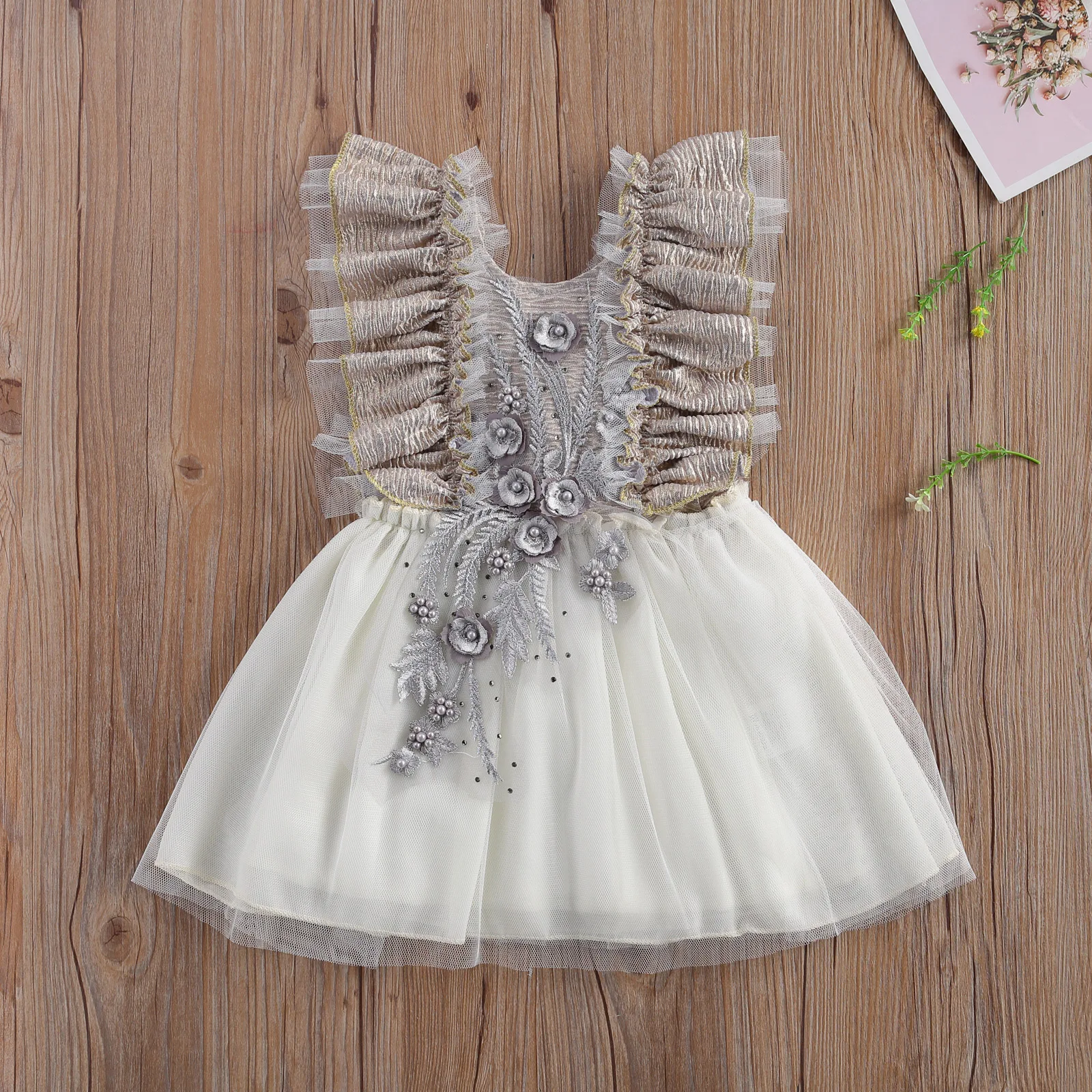 

Newborn Baby Girls 0-24m Dress for Girls Birthday Fashion Princess Baby 3D Flower Tulle Lace Dress Infant Toddler Dresses