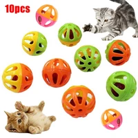 10pcs pet cat kitten hollow plastic ball bell interactive exercise funny toy