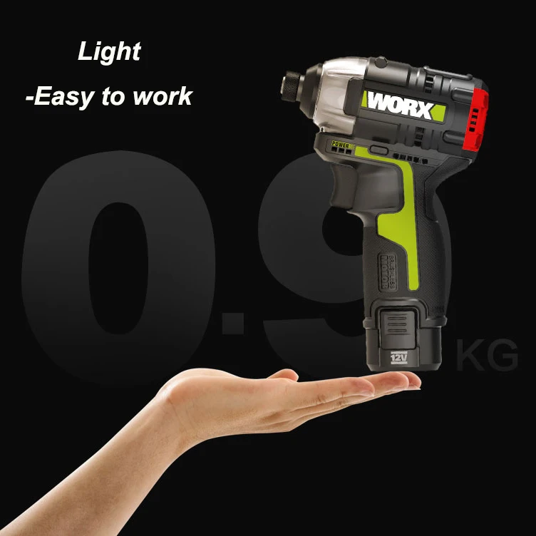 Шуруповерт ударный WORX WU132 Аккумуляторный с бесщеточным Мотором 140 Н · м и