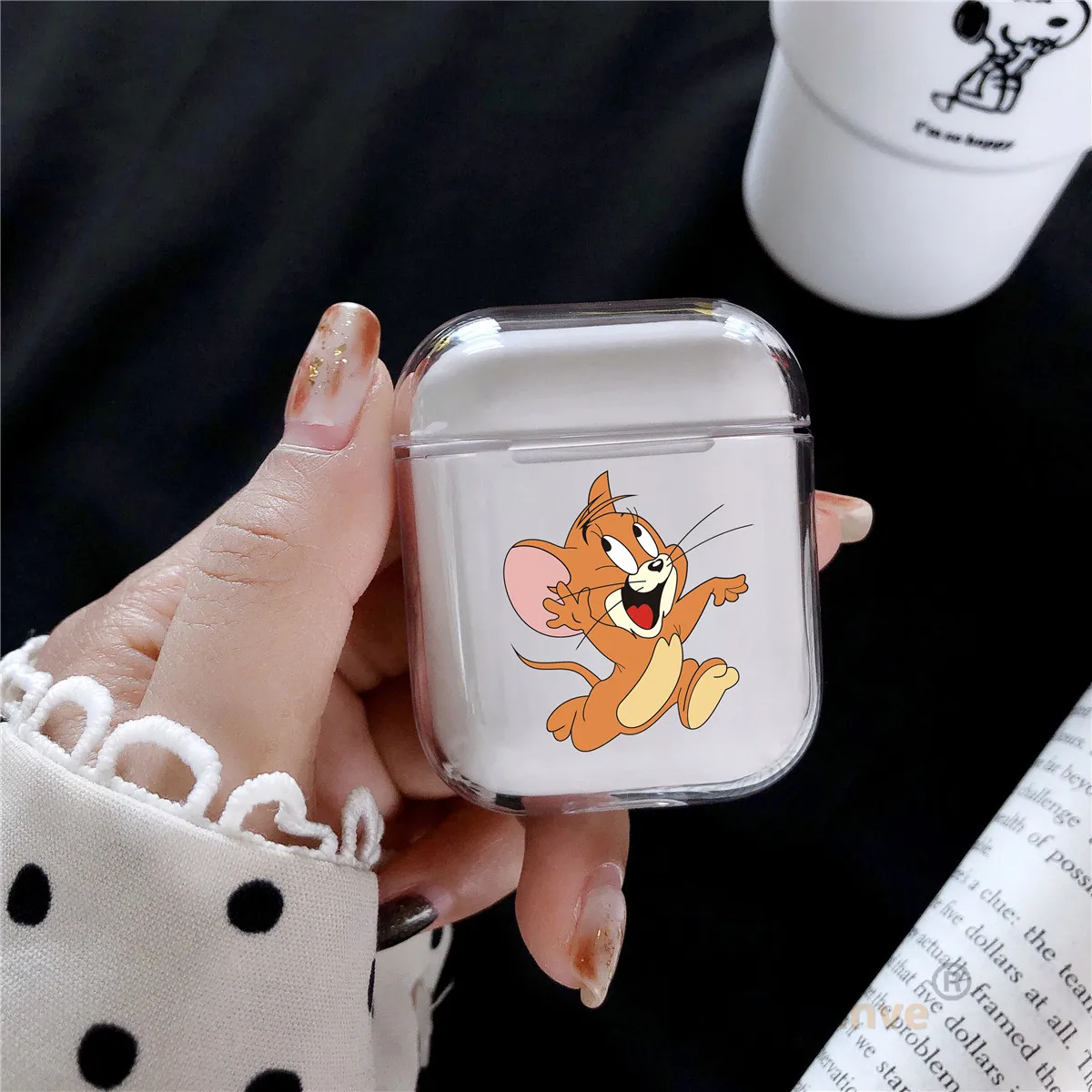 Для Apple AirPods чехол мультфильм Bluetooth наушники защитный Жесткий ПК для Air Pods