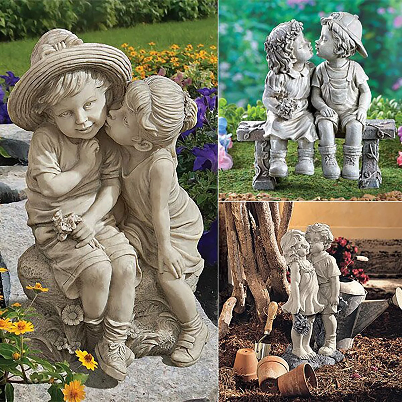 Новинка миниатюрные садовые статуэтки для мальчиков и девочек украшения сделай