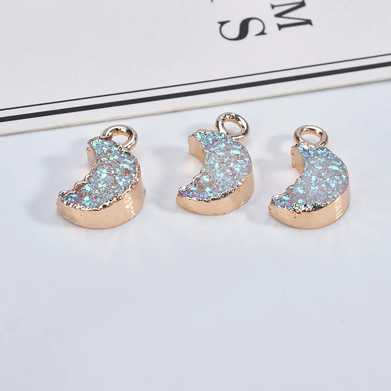 Новая Корейская версия простой иллюзии цвет Луна двойной кулон аксессуары DIY