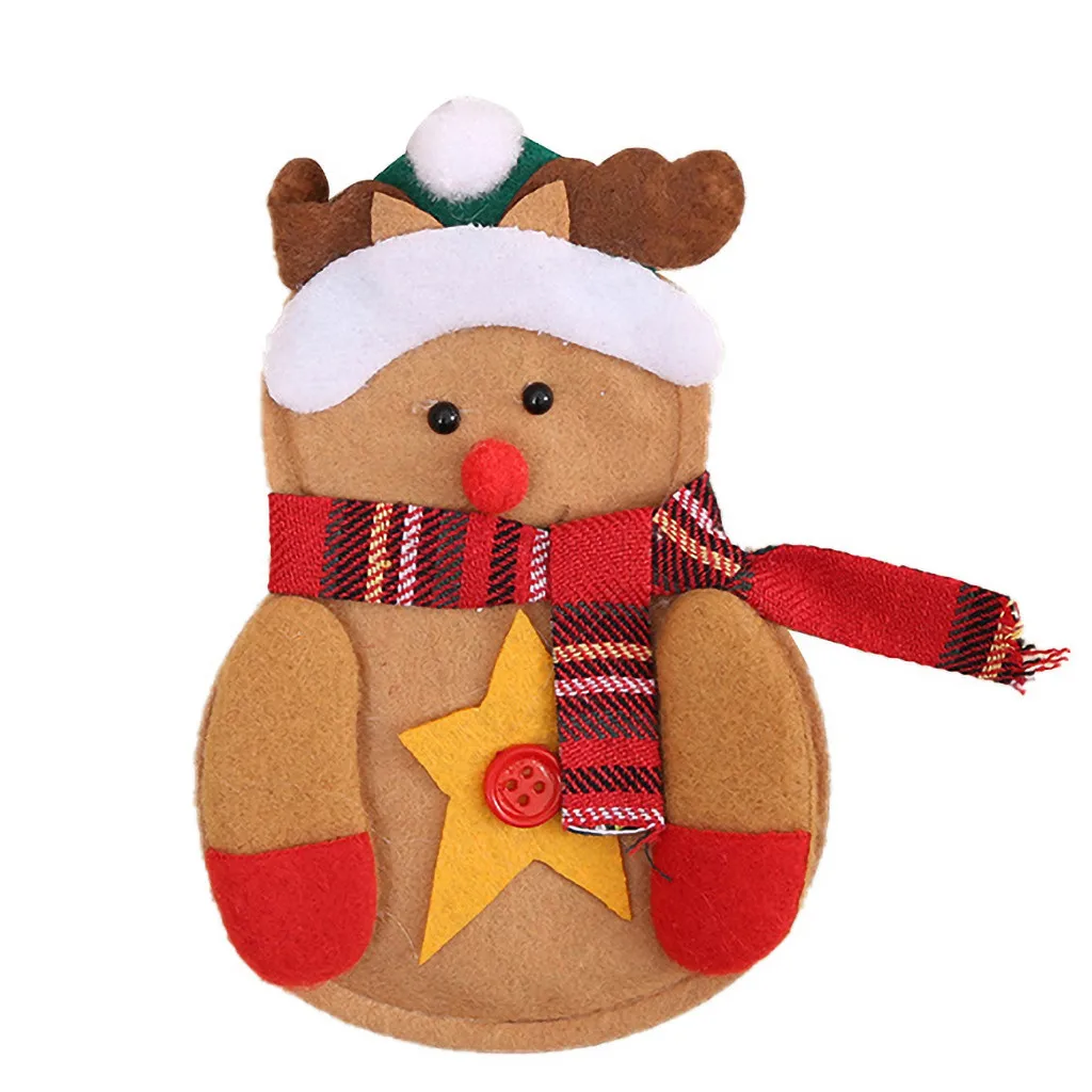 Санта Клаус с оленем на Рождество и новый год карман вилка нож столовые приборы