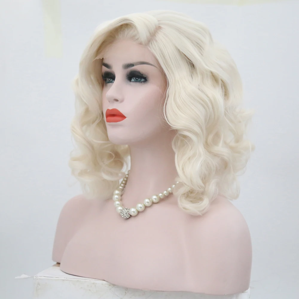 Термостойкий синтетический парик на сетке спереди RONGDUOYI Короткие парики для