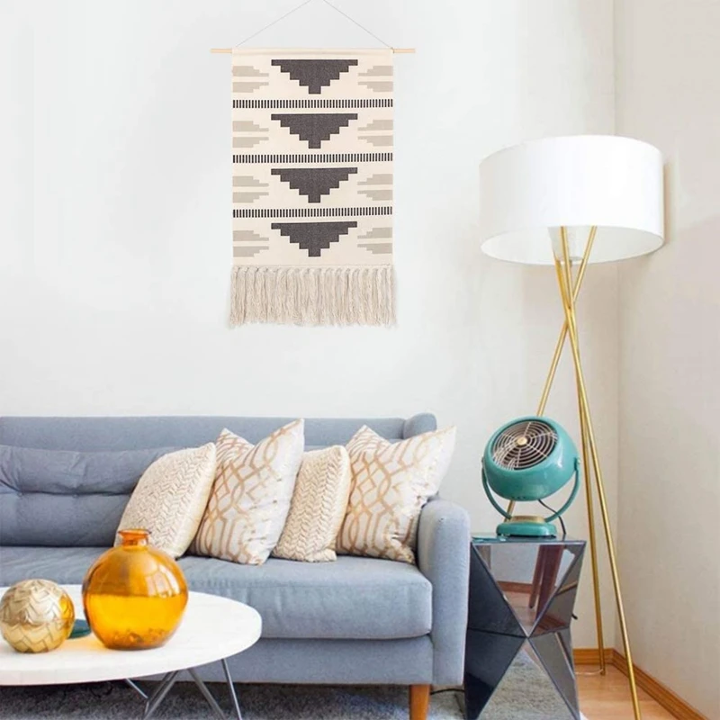 

Boho Wall Decor with Tassels,Macrame Woven Wall Hanging Tapestry,Home Decor,Dorm, Nursery, Living Room Decoration