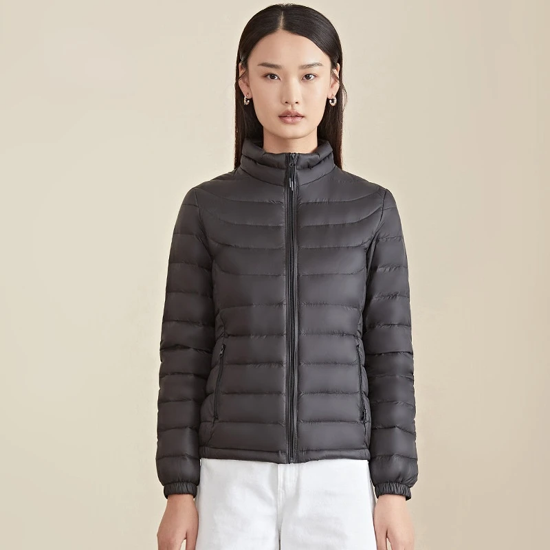 2021 New Women Elastic Short Lightweight Down Jacket Ladies Pockets Women's Autumn and Winter Outwear Plus Size Women's Jacket