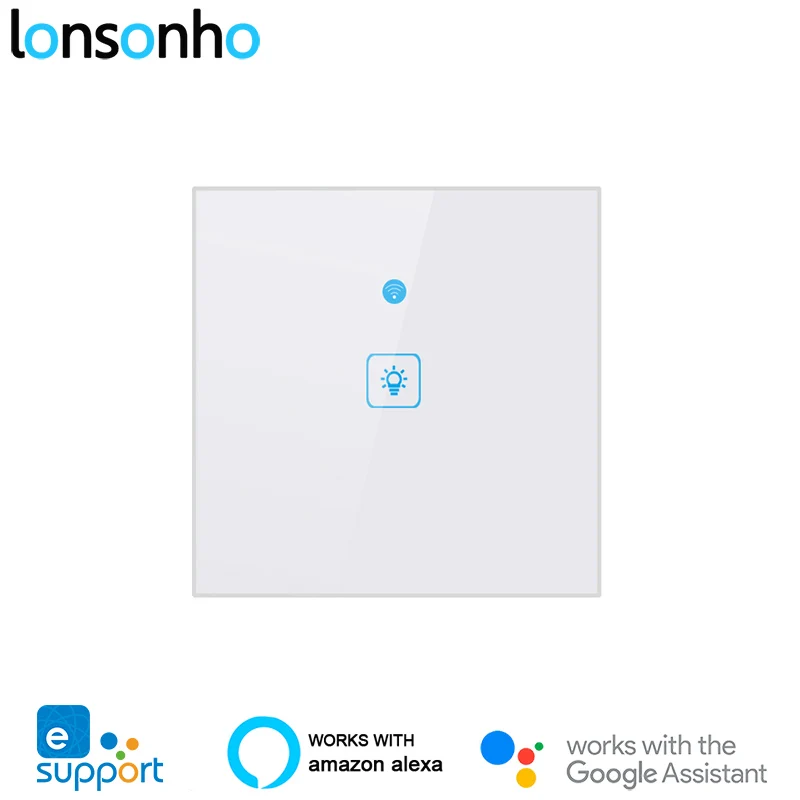 Lonsonho ЕС Wifi переключатель умный переключатель беспроводной светильник сенсорные Настенные переключатели работает с Google Home Mini Alexa eWeLink