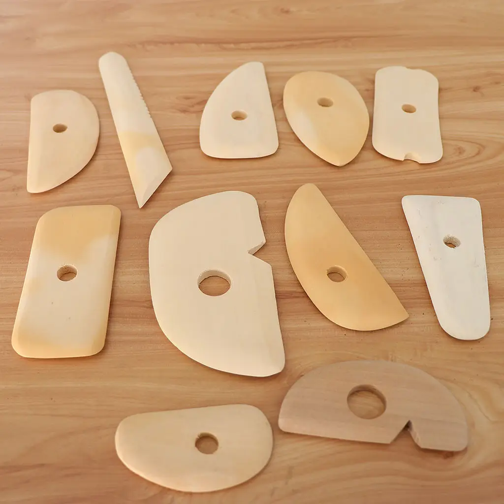 11 шт. разных форм натуральный деревянные для глины керамическое мыло