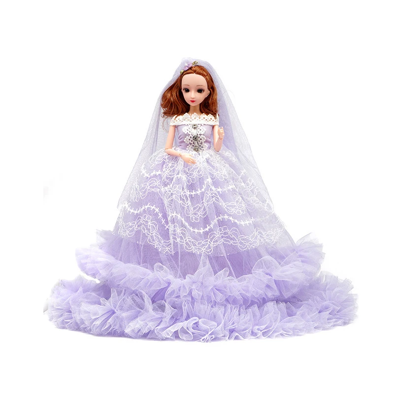 1/6 9 Jointed Doll With Handmade Wedding Dress Princess Evening Party Ball Long Gown Skirt Bridal Veil Clothes Accessories | Игрушки и