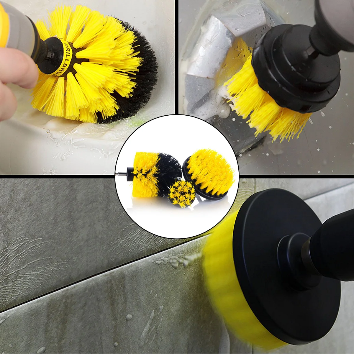 

3Pcs/Set Tile Grout Power Scrubber Cleaning Drill Brush Tub Cleaner Combo Tool For Leather Plastic Wooden Furniture Scrub Brush