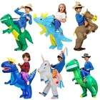 Детские костюмы для косплея из аниме T-rex, для мальчиков, костюм для Хэллоуина вечеринки, Рождественский надувной костюм единорога, динозавра, Детский карнавальный костюм