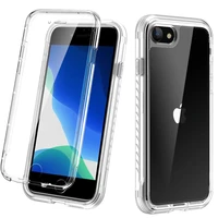 for iphone se 2020 case with built in screen protector anti slip shockproof hard dual layer full body protective case