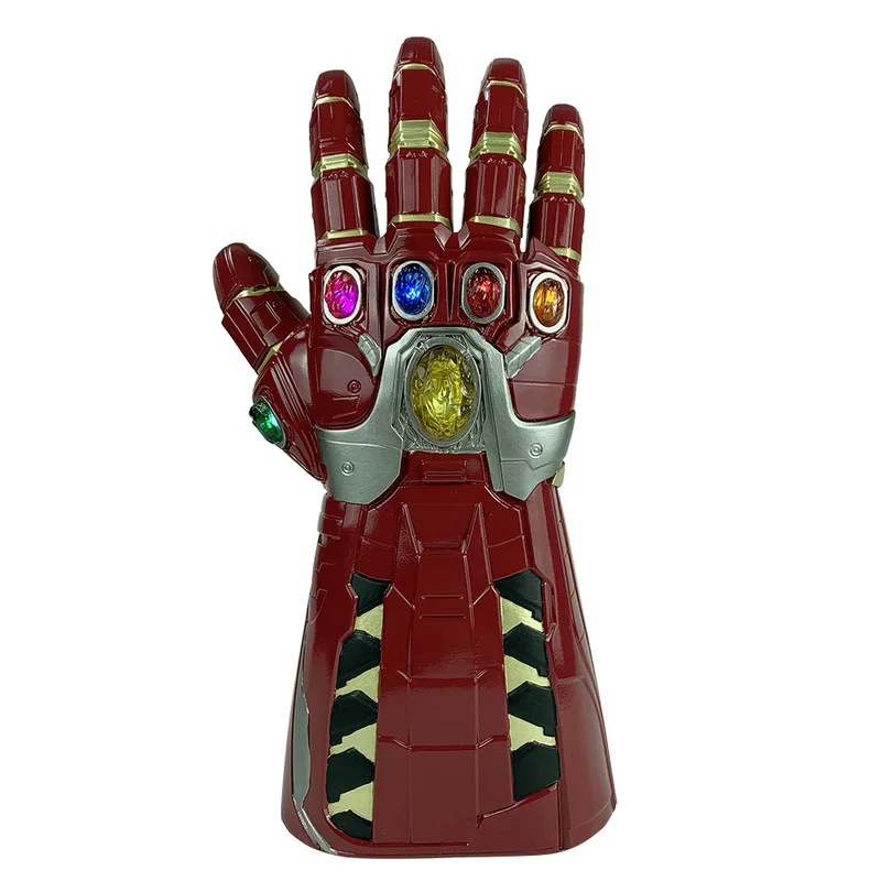 Роскошные 1:1 ПВХ светодиодные Мстители Endgame Железный человек Gauntlet Thanos Infinity Armor