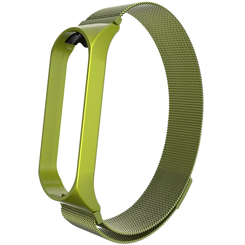 green Mi Band 4 ремешок обновленный Магнитный Миланский Браслет из нержавеющей стали роскошный ремешок на запястье для MiBand 4/3 умный Браслет - Цвет: green