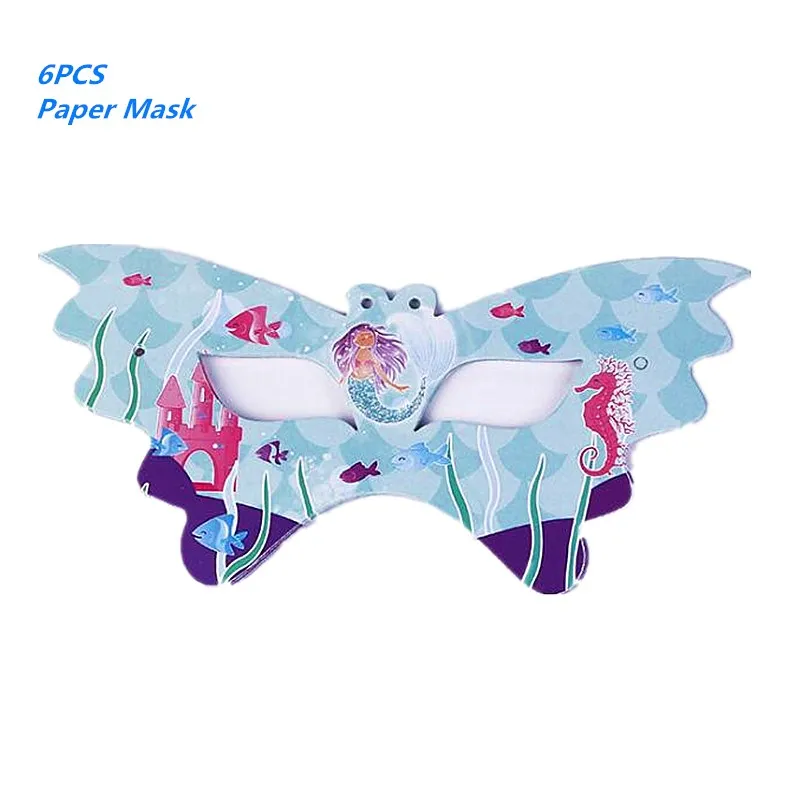 6pcs mask 10 шт./партия, коробки для конфет русалки, цветные подарочные коробки с бантом и хвостом русалки, спрос среди детей, подарочные пакеты и упаковочные материалы для свадебной тематики - Цвет: 6pcs mask
