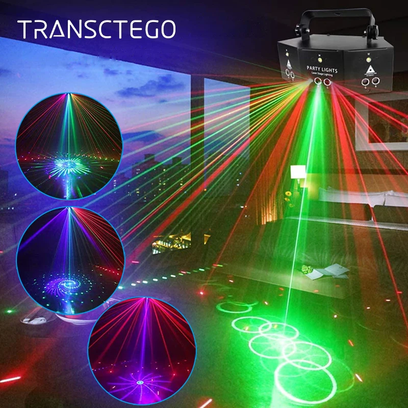 9 Eye Disco Light Christmas Led Laser Projector Lights DMX 512 Sound Control Decoration Stage Light Home Party DJ Moving Heads