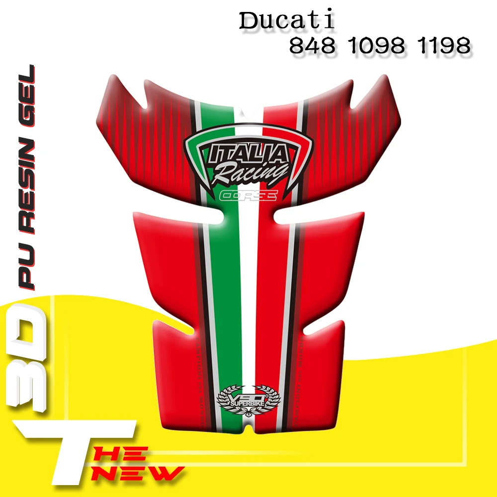 Motorcycle Stickers Fuel Tank Sticker Fishbone Protective Decals For Ducati 848 1098 1198 3D Pad | Автомобили и мотоциклы