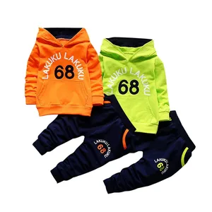 Новый весенний костюм с толстовкой для мальчиков Модная одежда с длинными рукавами для детей, спортивный костюм осенний спортивный костюм с капюшоном Повседневная одежда