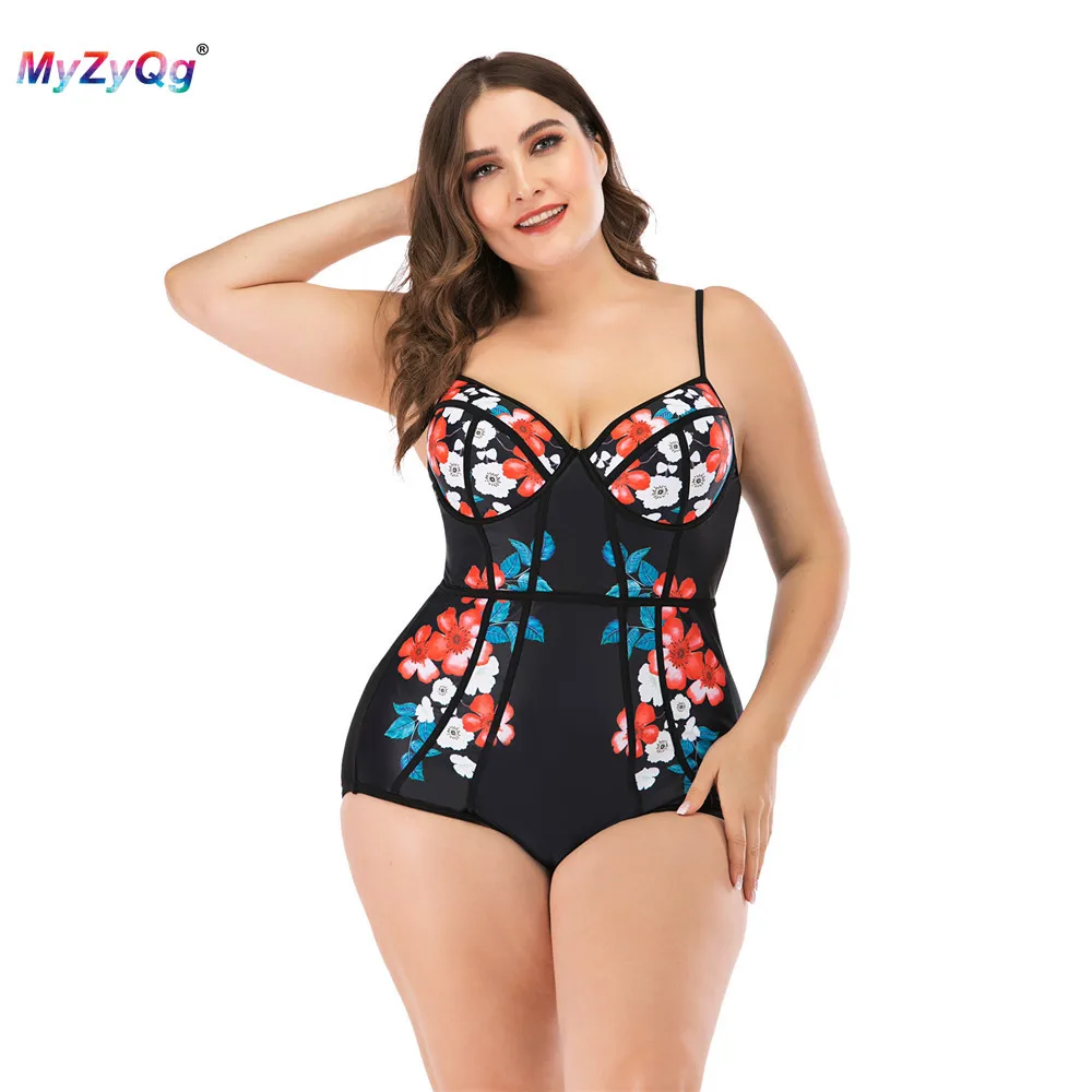 

Female Sexy Hollow Out One Piece Swimsuits Flower Print Women Swimwear Push Up Bathing Suits Bodysuits Beach Wear Monokini