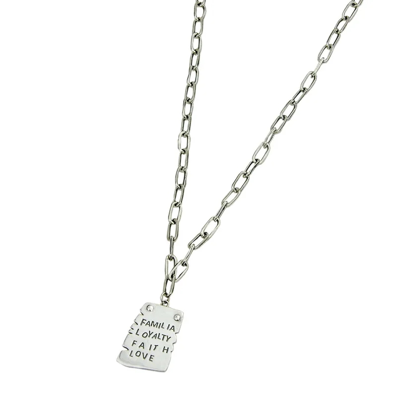 

Leouerry 925 Sterling Silver English Alphabet Tag Necklaces for Women Retro Exaggeration Necklaces Student Gifts Family Jewelry