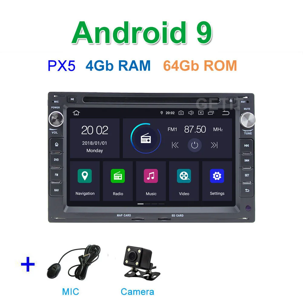 PX5 4G CAMERA DSP 64G PX6 Android 9 автомобильный dvd-плеер для VW/Volkswagen/GOLF/POLO/TRANSPORTER/Passat b5 Автомобильный мультимедийный Радио Видео плеер gps - Цвет: PX5 4G CAMERA