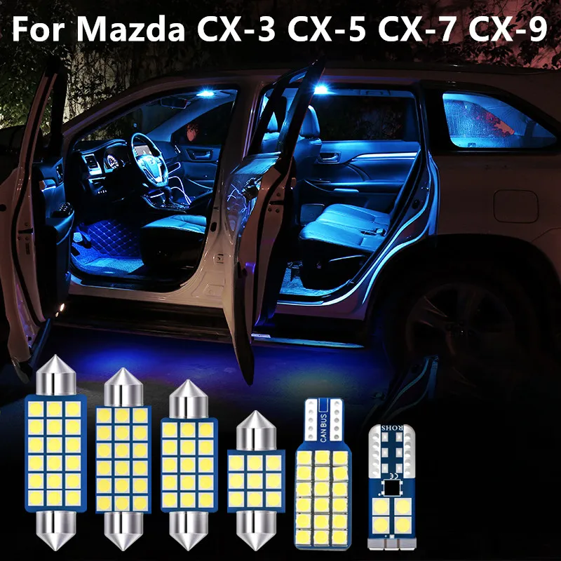 Для Mazda CX-3 CX-5 CX-7 CX-9 CX3 CX5 CX7 CX9, автомобильная светодиодная внутренняя подсветка, освещение для номерного знака, светодиодный светильник ка для...