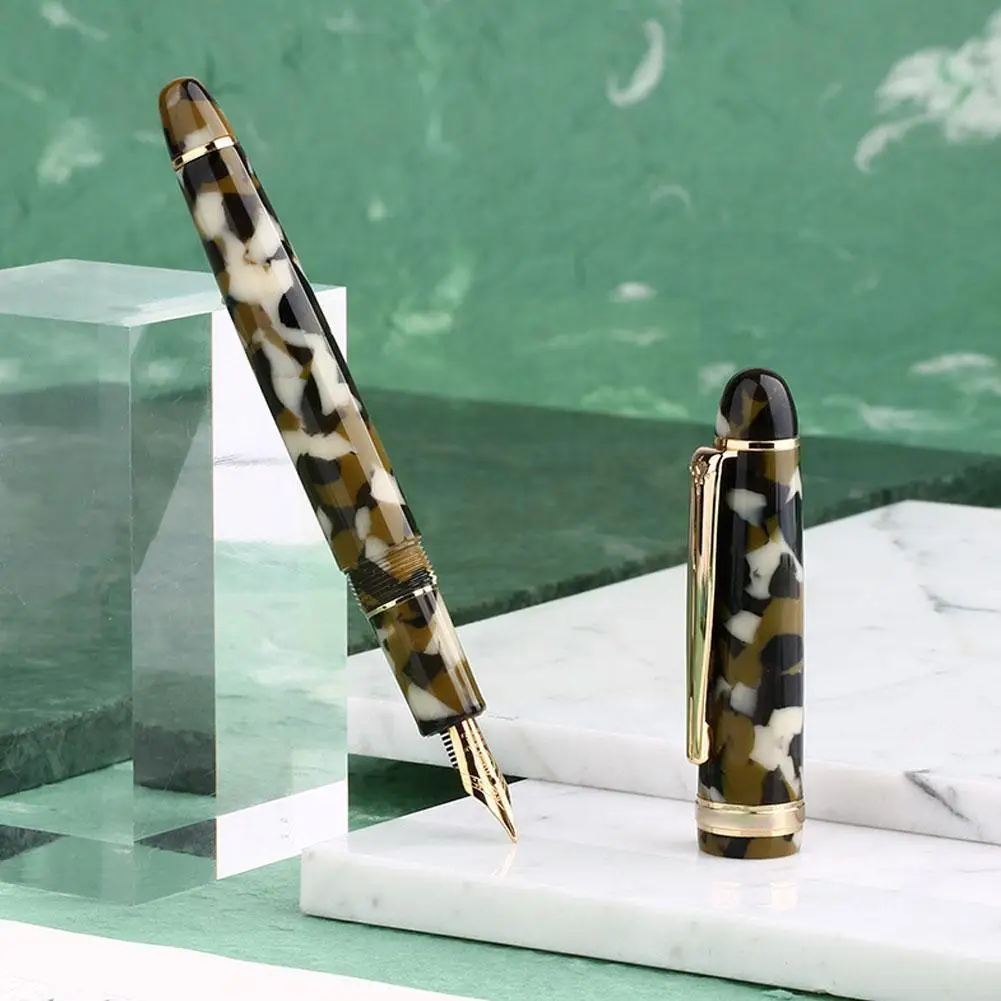 

S3 Colorful Resin Fountain Pen Camouflage Gold-plated Student Pen Ink Nib Writing Gift Original Stationery Ef/f Box Office T0t7