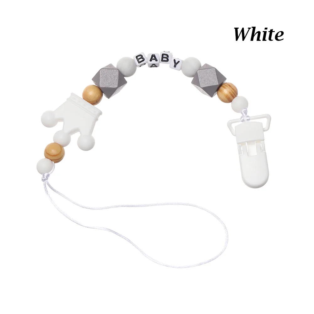 Style 2- white Держатель для соски с бусинами и кристаллами, Детская Соска с зажимом, цепочка для сосков, ремень, металлическая Соска с зажимом, соска с цепочкой - Цвет: Style 2- white