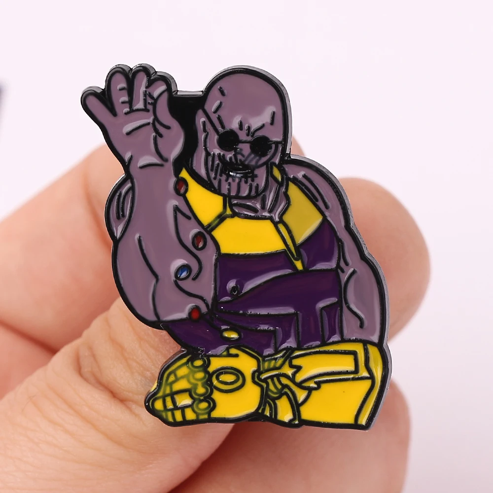 Мстители танос металлические броши и булавки эмаль булавка для рюкзака/одежды