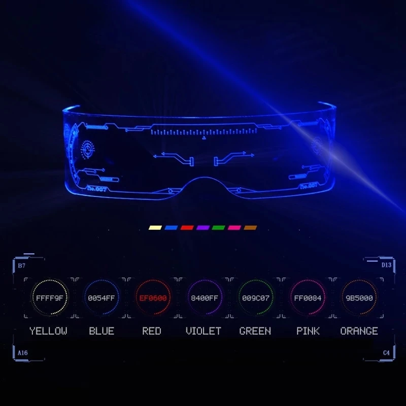 

IENJOY LED Luminous Sunglasses Vintage Punk Goggles Men Women Fashion Party Christmas Colorful Light Up Glasses Shades UV400