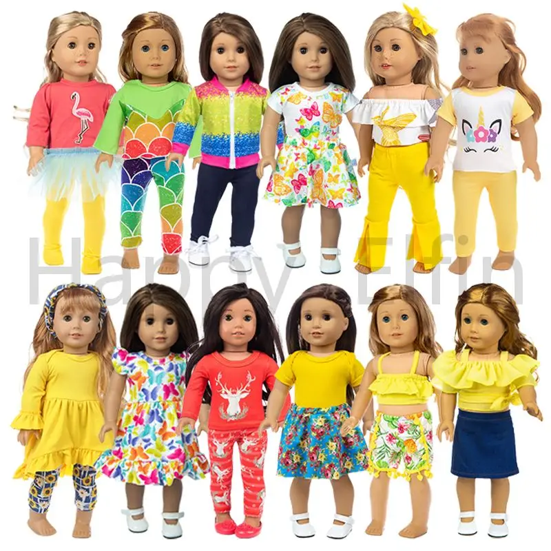 Счастливая кукла Elfin аксессуары желтая серия Одежда для куклы 18 дюймов