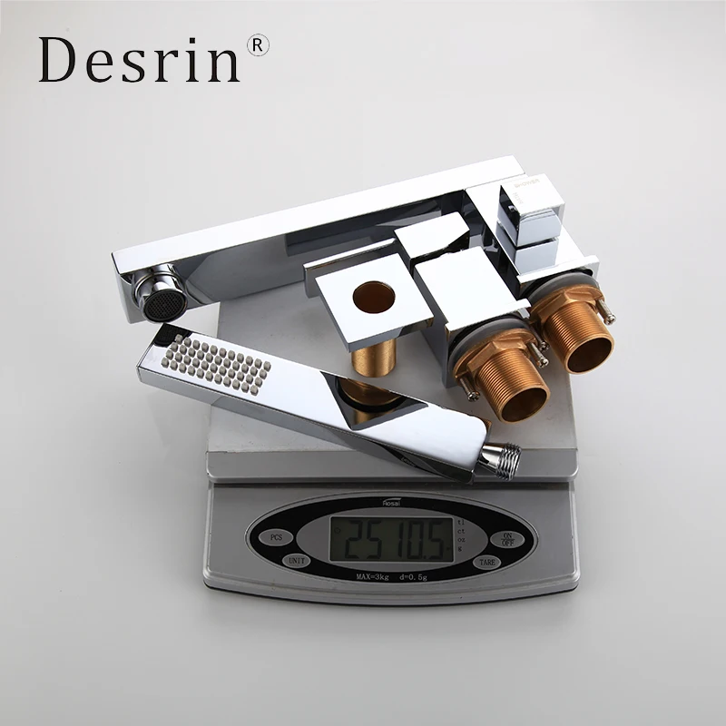 Латунный раздельный смеситель для ванной комнаты с расширенным ванны изливом