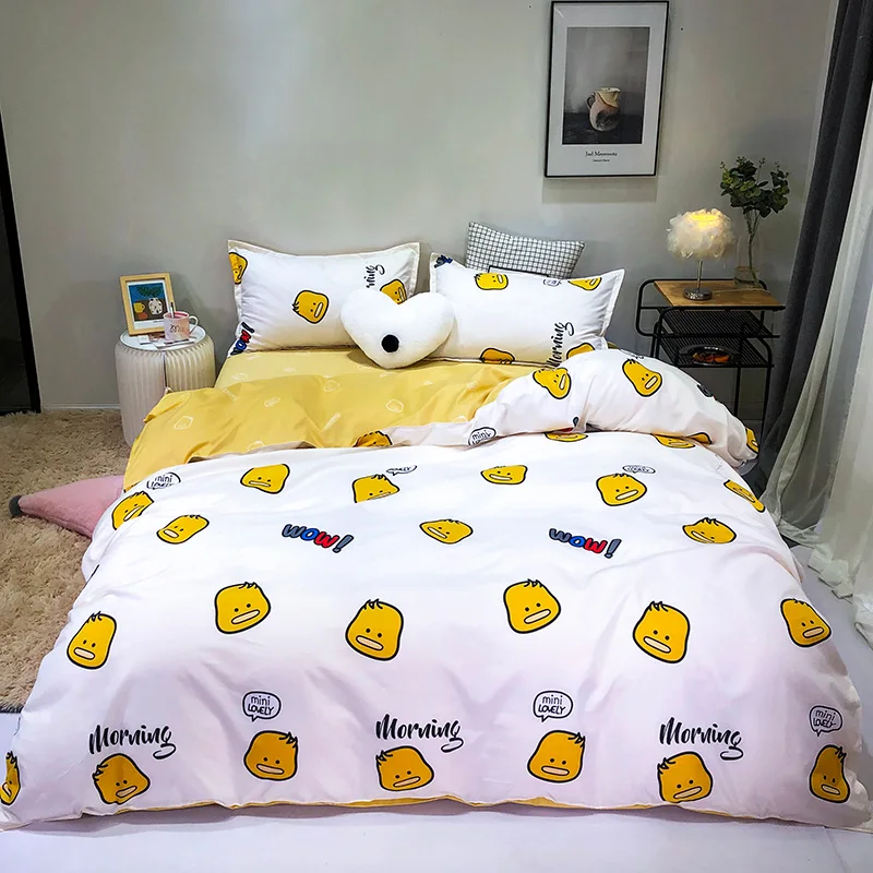 Cartoon Duvet Cover Set Child Cute Bedding Single Double Queen King 220/240 Bed Sheet Pillowcase Bedcover Linens Quilt | Дом и сад