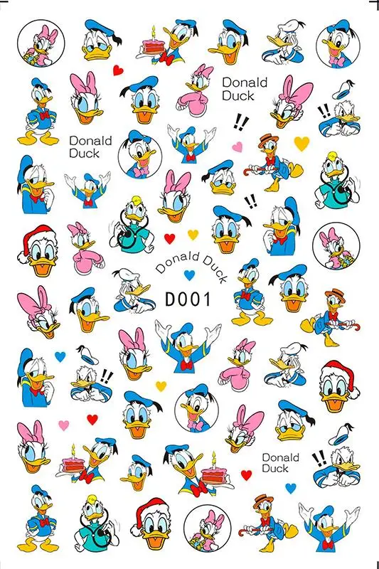 D001 3D наклейки для ногтей, маникюр, японский мультфильм, наклейки для украшения собак, задний клей, Покемон, дизайн, наклейка на ногти, наклейка s, кошка, мышь - Цвет: D001