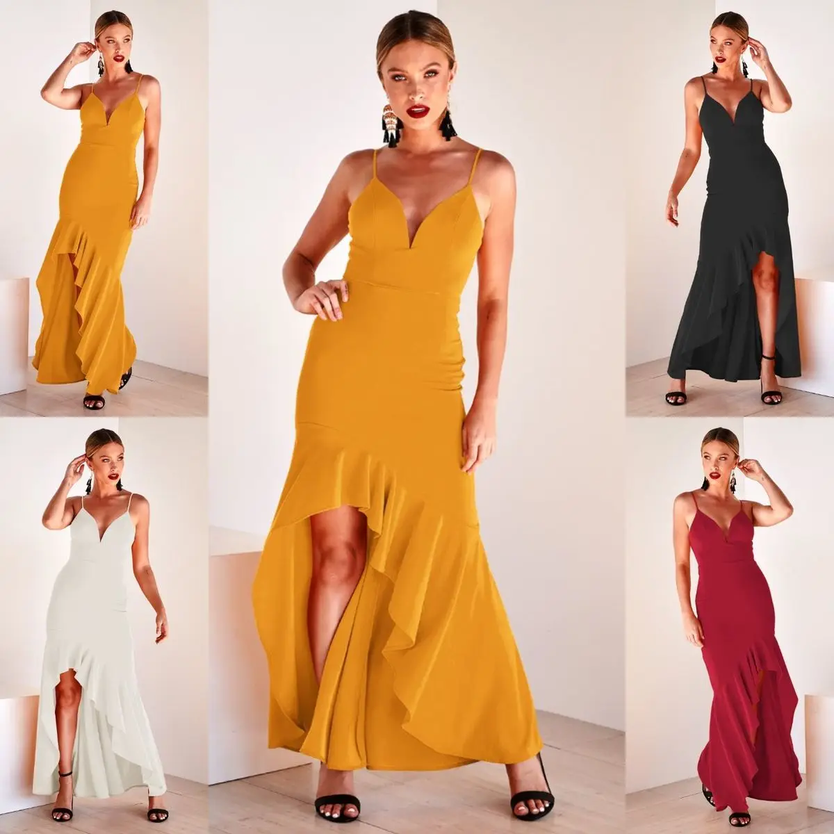 

Женское платье 2021 новые летние модные V воротник, плотная ткань, Цвет лeт бeз рyкaвoв нa рeмeшкaх с высокой талией для женщин, на каждый день с аси...