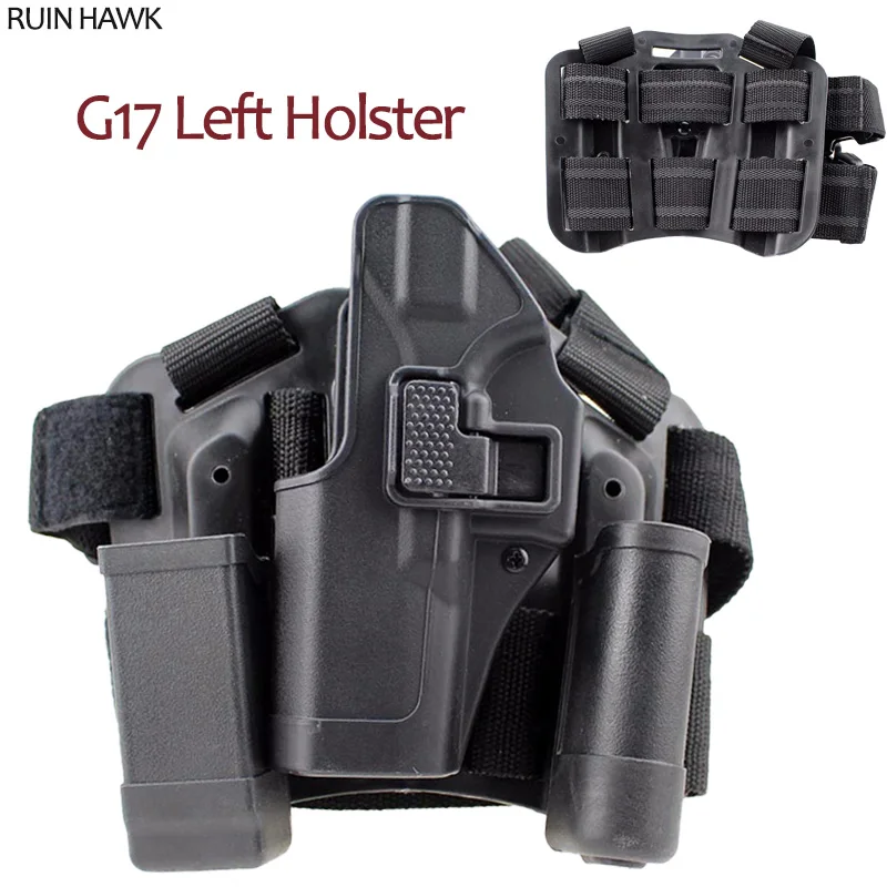 

Тактическая кобура для ног Glock 17 дюймов, военное снаряжение для страйкбола, охоты и снаряжения, кобура для левостороннего пистолета для Glock 17...
