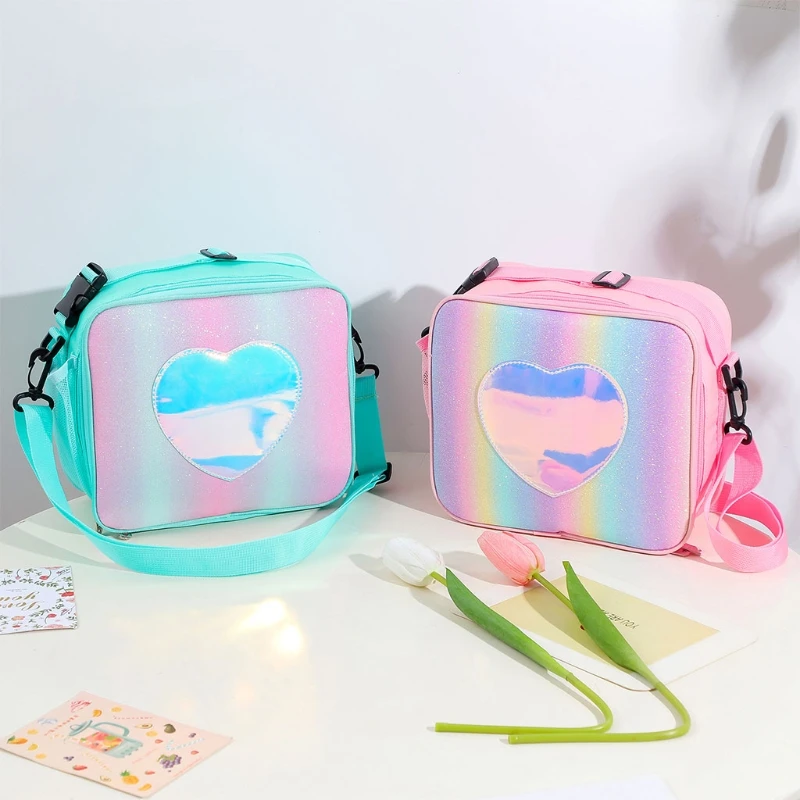 

Holographic Lunch Bag Insulated Lunch Box Cooler Tote Bags Picnic Container 50LD