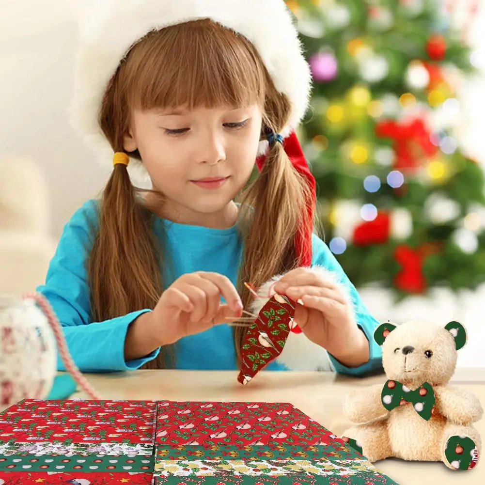 10 шт. Рождественская хлопчатобумажная ткань квадраты набивная Лоскутная