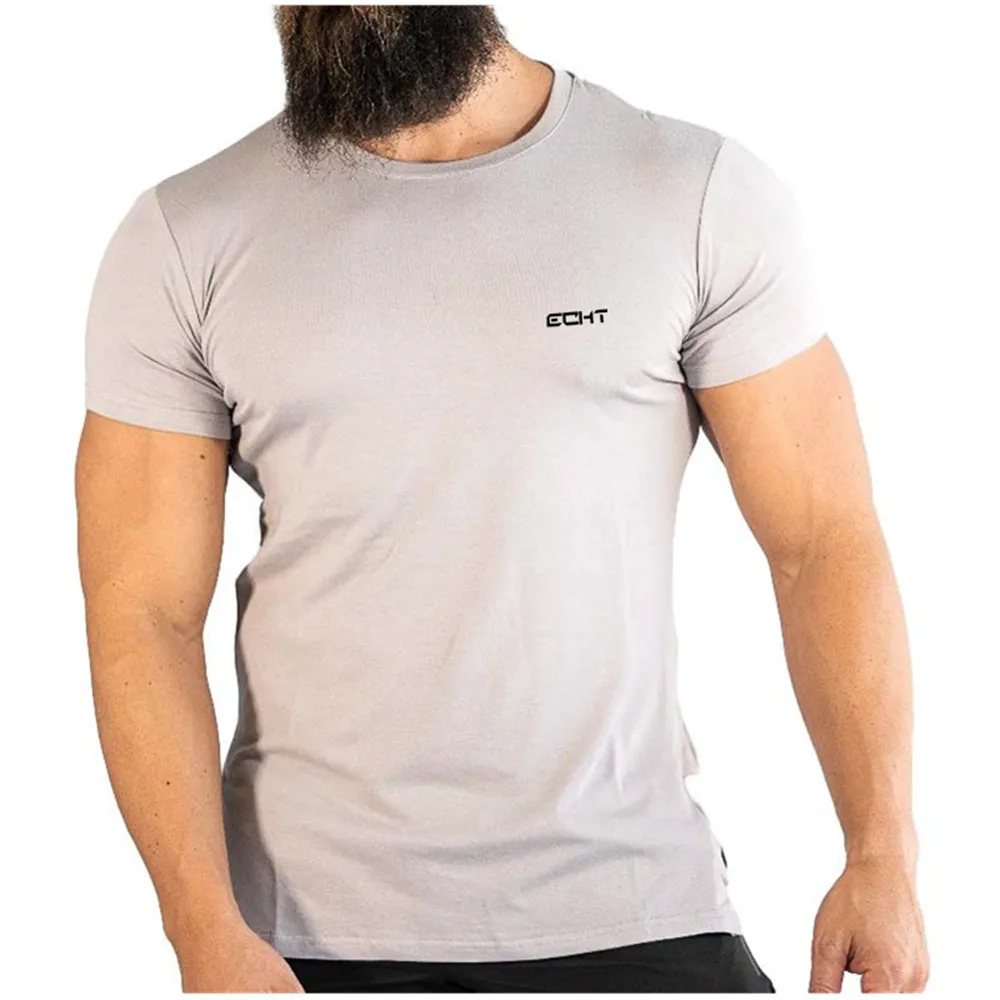 Обтягивающие и атмосферные мужские футболки новый стиль Спортивная футболка для