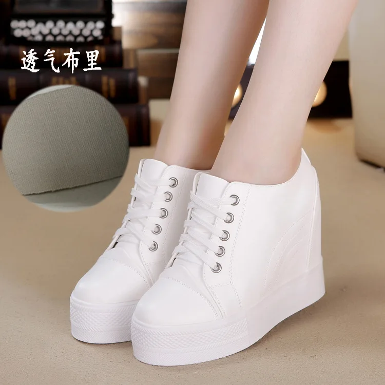 

2021 Autumn High Top Wedge Platform Sneakers Women Casual Shoes Hidden Heels Ladies Sneakers Women Shoes zapatos para mujer