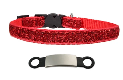 Red Sliver Нейлоновый ошейник кошки домашний питомец с индивидуальной надписью ошейники с именная бирка с колокольчиком Регулируемая пряжка собачий ошейник для щенка принадлежности маленький чихуахуа - Цвет: Red Sliver