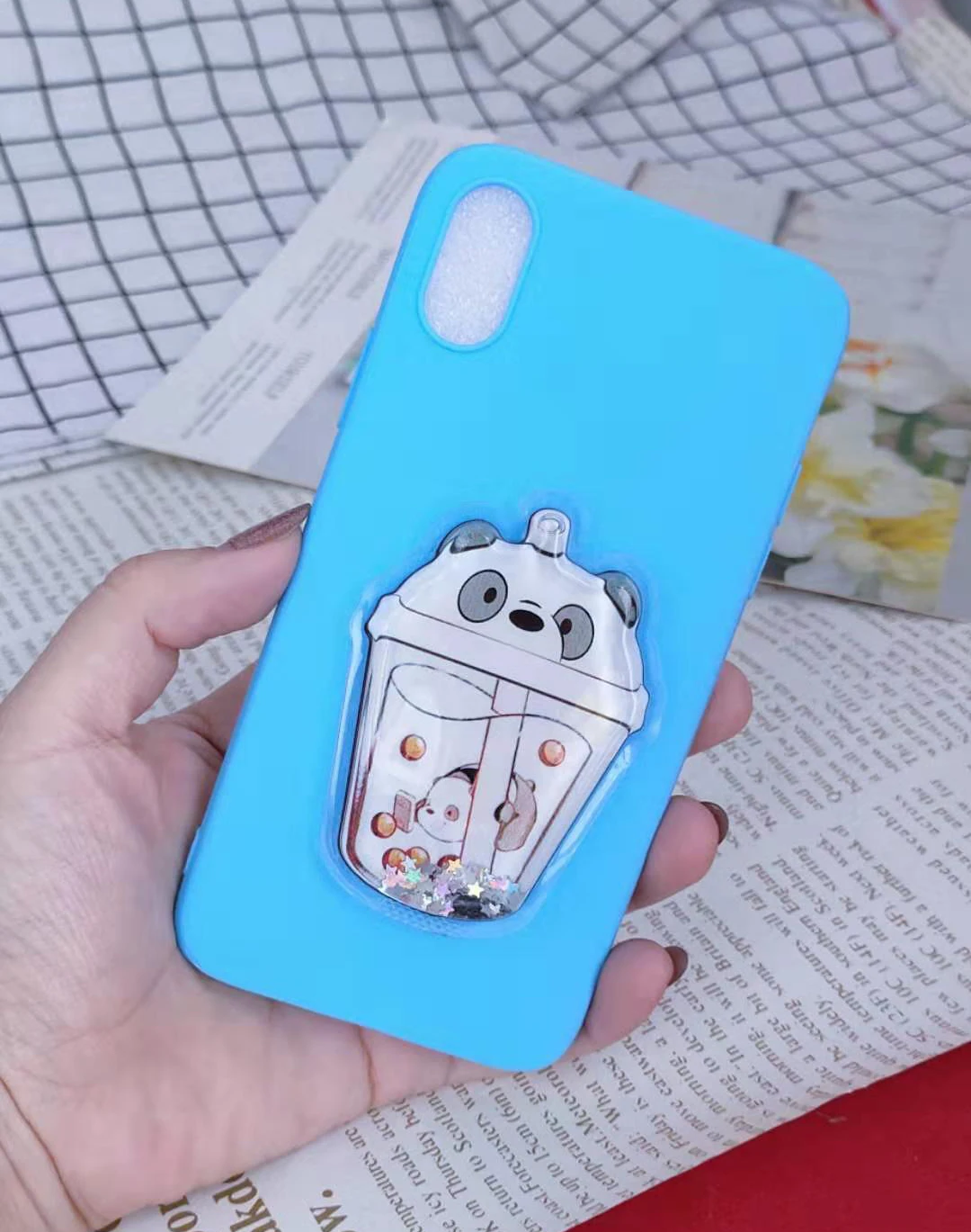 WhiteBear SKY Blue Милый чехол из ТПУ для samsung Galaxy J2 Pro J3 J4 Plus J5 J6+ J7 Neo NXT J8 с милым мягким медведем - Цвет: WhiteBear SKY Blue