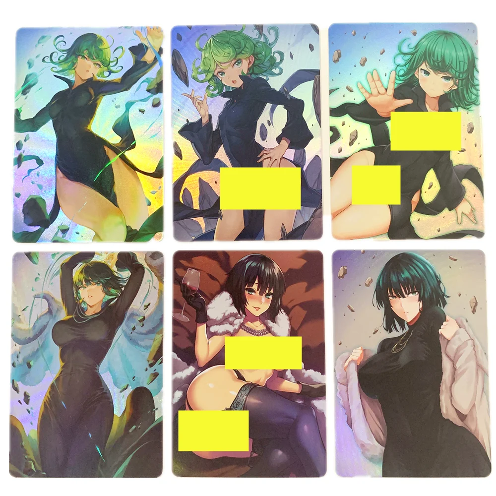 

6pcs/set ACG Fubuki One Punch Man Saitama Refraction Anime Card Sexy Naked Toy Hobby Collection Card Gentleman Card