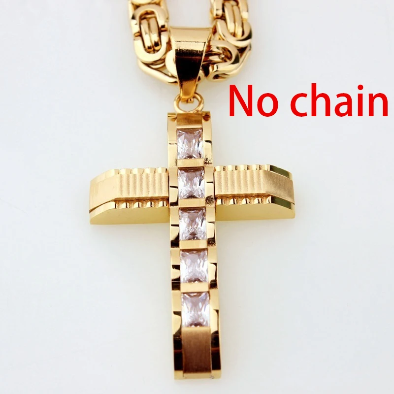 

New Trendy Cross Shape Pendant Women's Fashion Metal Sliding Crystal Inlaid Pendant Accessories Party Jewelry No Chain